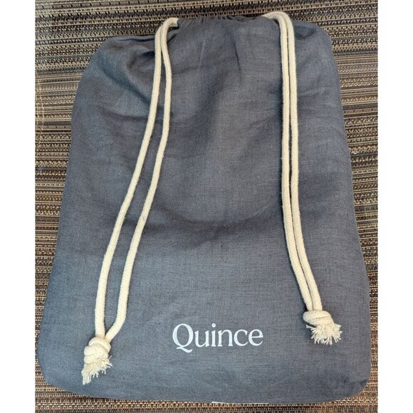 Quince European 100% Linen 3PC Duvet Cover Set Charcoal Size Full/Queen -NWOT - Picture 1 of 8